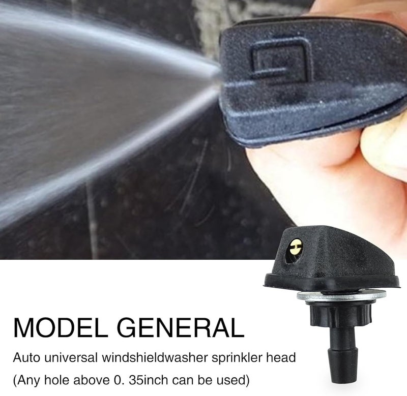 GKmow Pack-2 Car Front Windshield Washer, Automotive Wiper Nozzles, 0.31" Sprayer Head Replacement Parts, Single Hole Adjustable Fan-shaped Kit, Universal for Most Cars, Trucks (Black) - Image 3